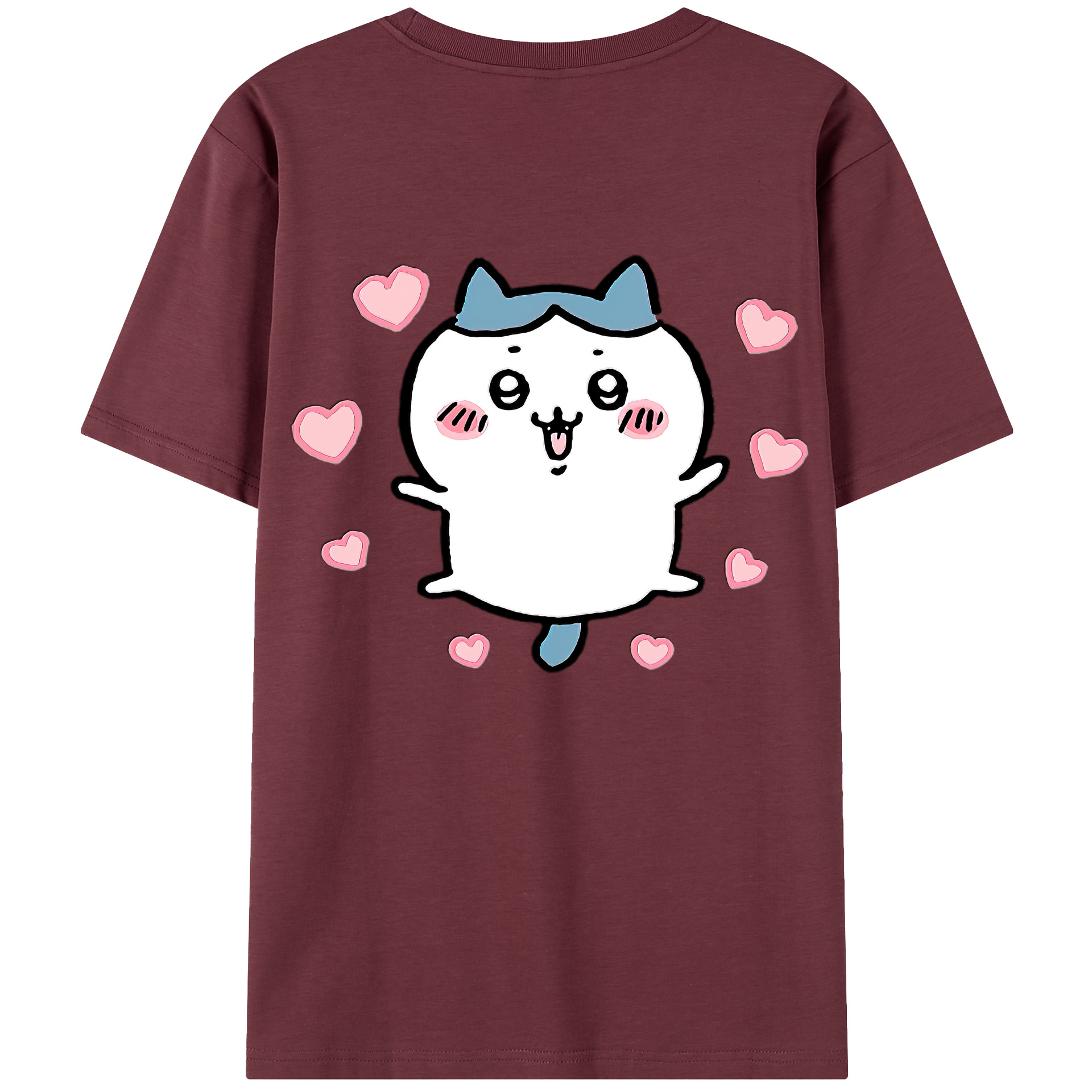 （画像用） ちいかわ ハチワレ Chii-kawa hachiware 綿100％半袖Tシャツ（背面プリント）